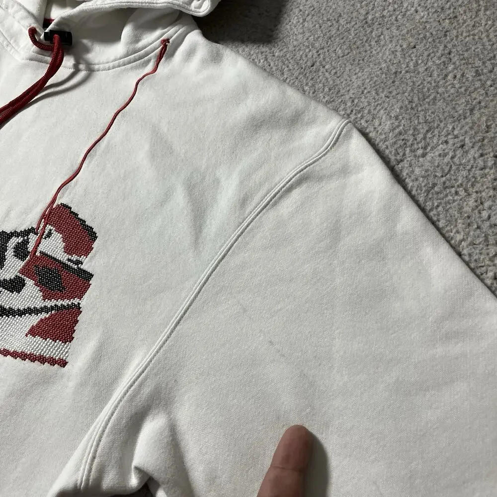 Air Jordan Hoodie Mens XL White Jumpman Holiday Sweatshirt Hanging Shoes Logo